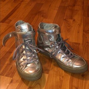 Rare Limited Edition Converse Silver High-Top Sneakers Vintage Chrome Series